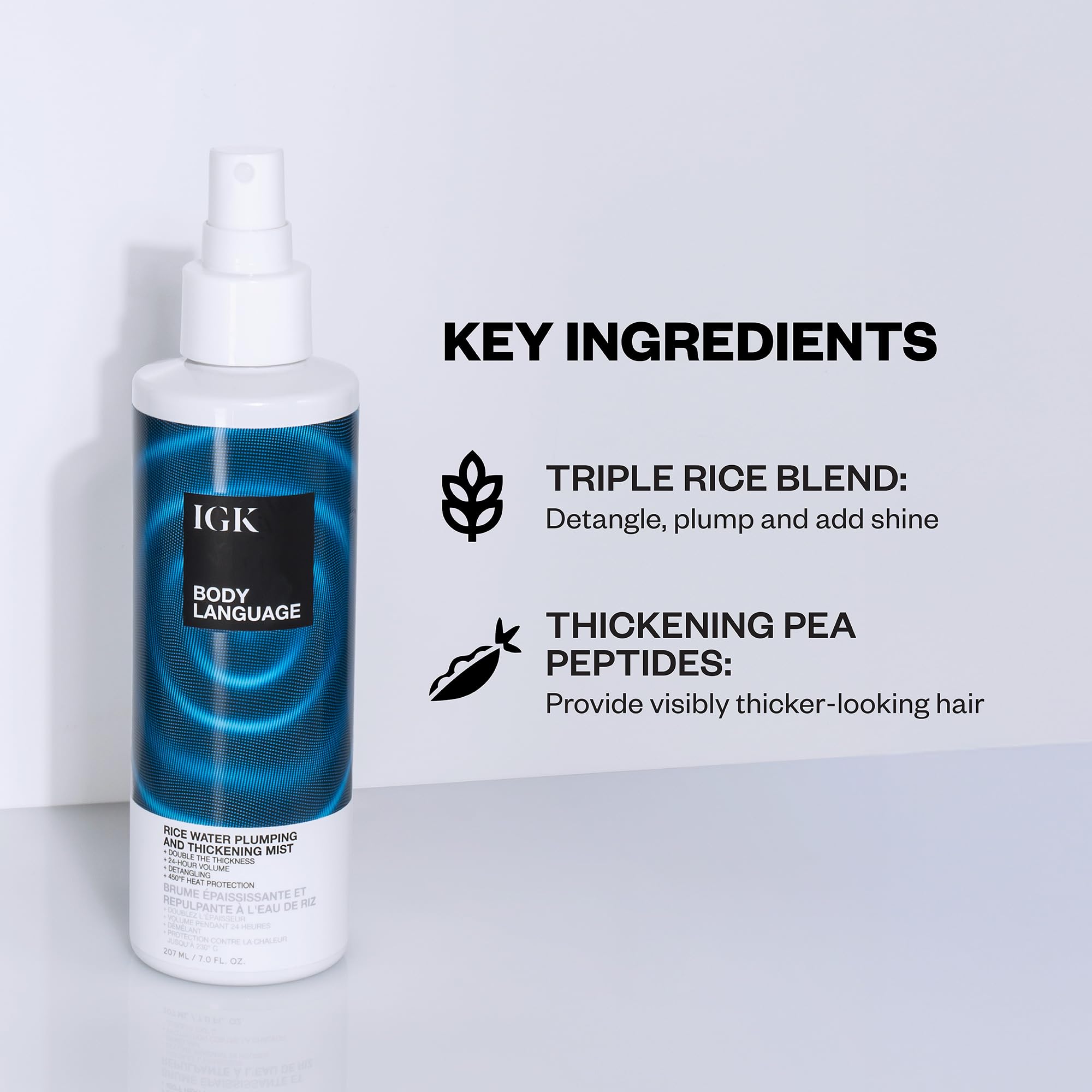 IGK Body Language Rice Water Plumping & Thickening Mist | Volumize & Protect