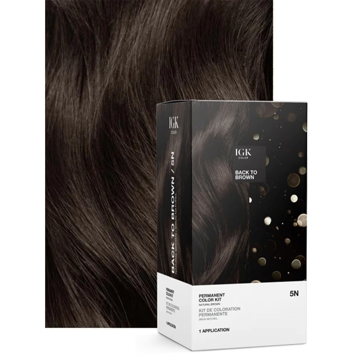 IGK At-Home Brown Hair Color System | Permanent Color, Tone-Refreshing Mask & Tools