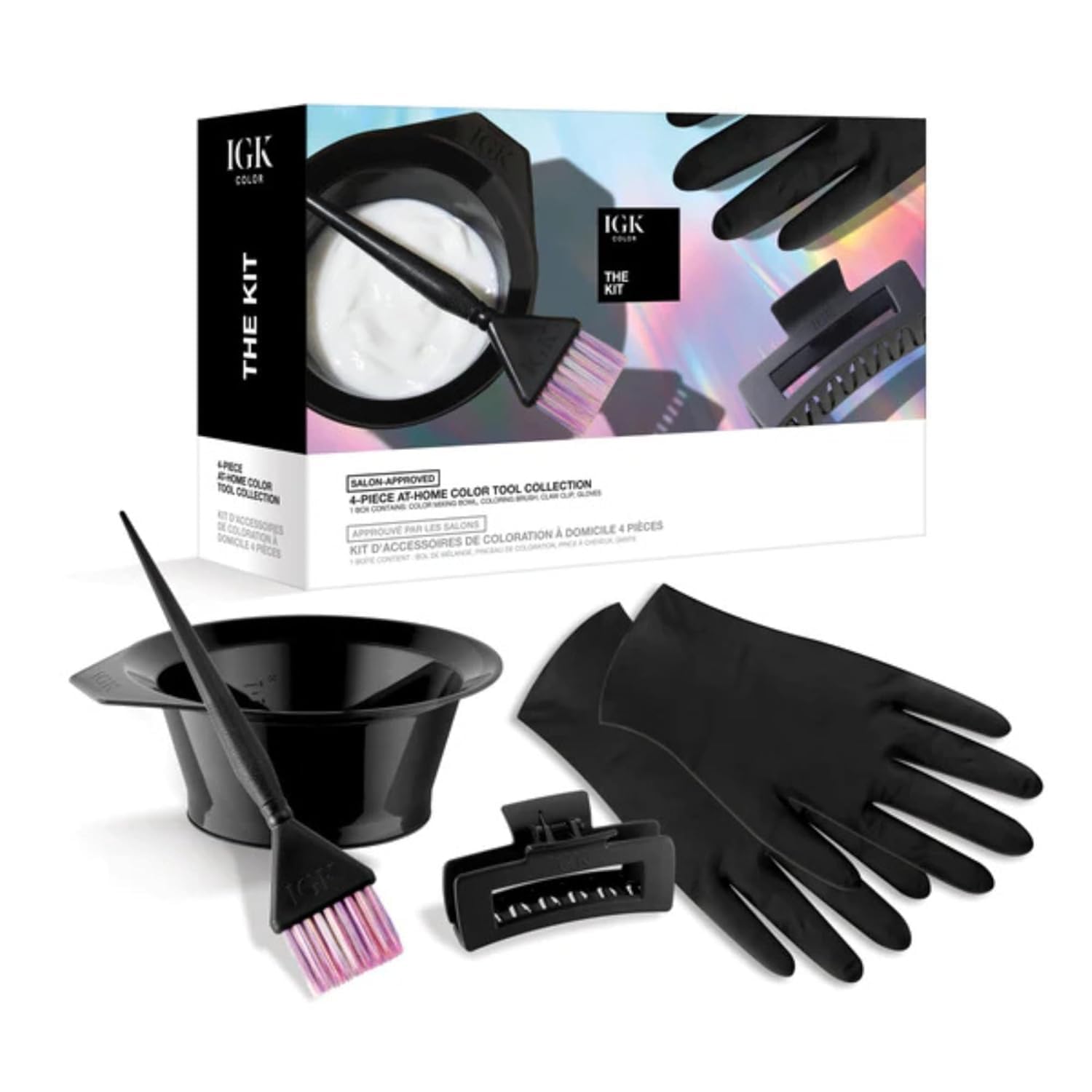 IGK At-Home Brown Hair Color System | Permanent Color, Tone-Refreshing Mask & Tools