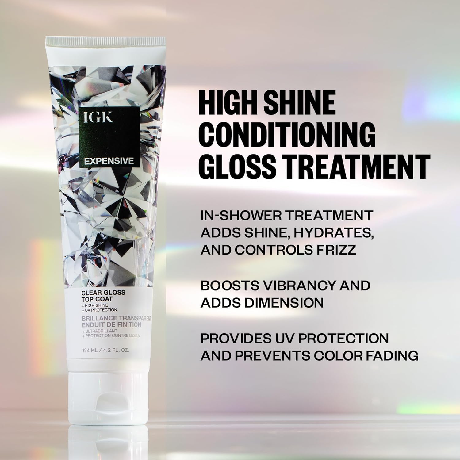 IGK Expensive Clear Gloss Top Coat + Cash In Repair Serum – Vegan + Cruelty-Free Duo (4.7 oz Top Coat + 1.7 oz Serum) | Pack of 2