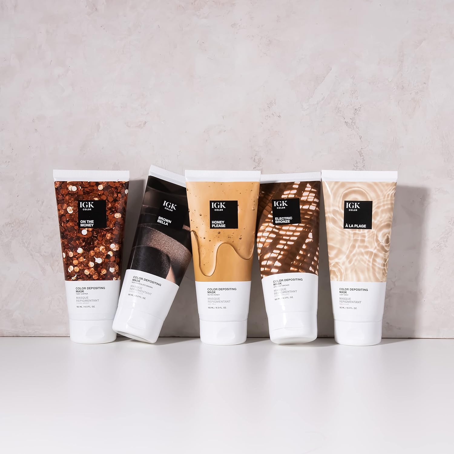 IGK At-Home Brown Hair Color System | Permanent Color, Tone-Refreshing Mask & Tools
