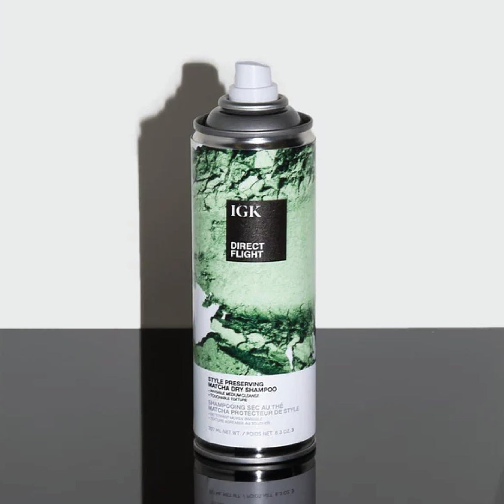 IGK Direct Flight Matcha Dry Shampoo Travel Size – Oil Absorbing & Texture Boost, Pack of 2