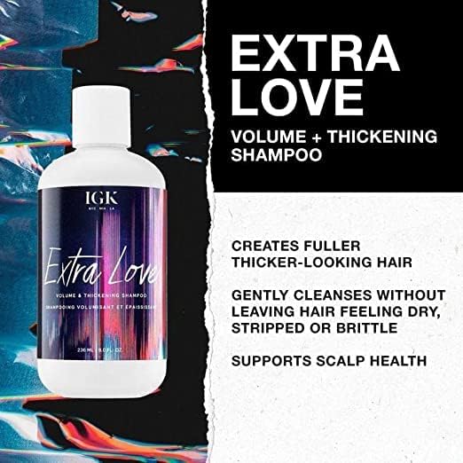IGK EXTRA LOVE Volume & Thickening Shampoo & Conditioner Set | Volume + Scalp Balance + Oil Balance | Vegan + Cruelty-Free | 8 oz (Pack of 2)