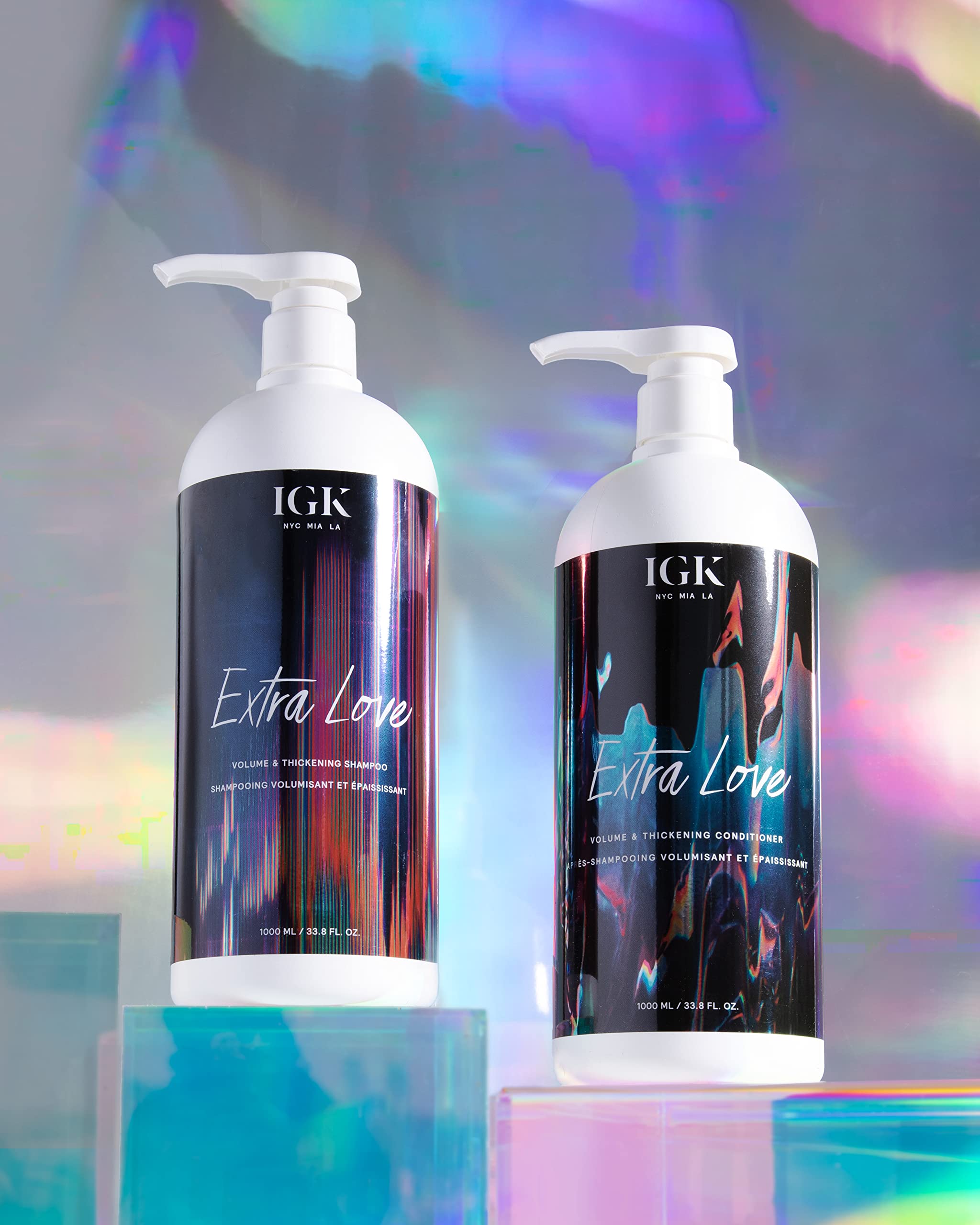 IGK Extra Love Volume & Thickening Conditioner Liter – Lightweight Hydration, Scalp Balance, Vegan + Cruelty-Free | 33.8 oz
