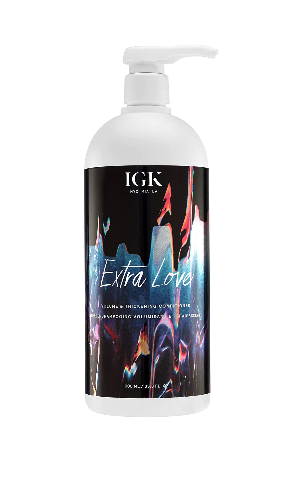 IGK Extra Love Volume & Thickening Conditioner Liter – Lightweight Hydration, Scalp Balance, Vegan + Cruelty-Free | 33.8 oz