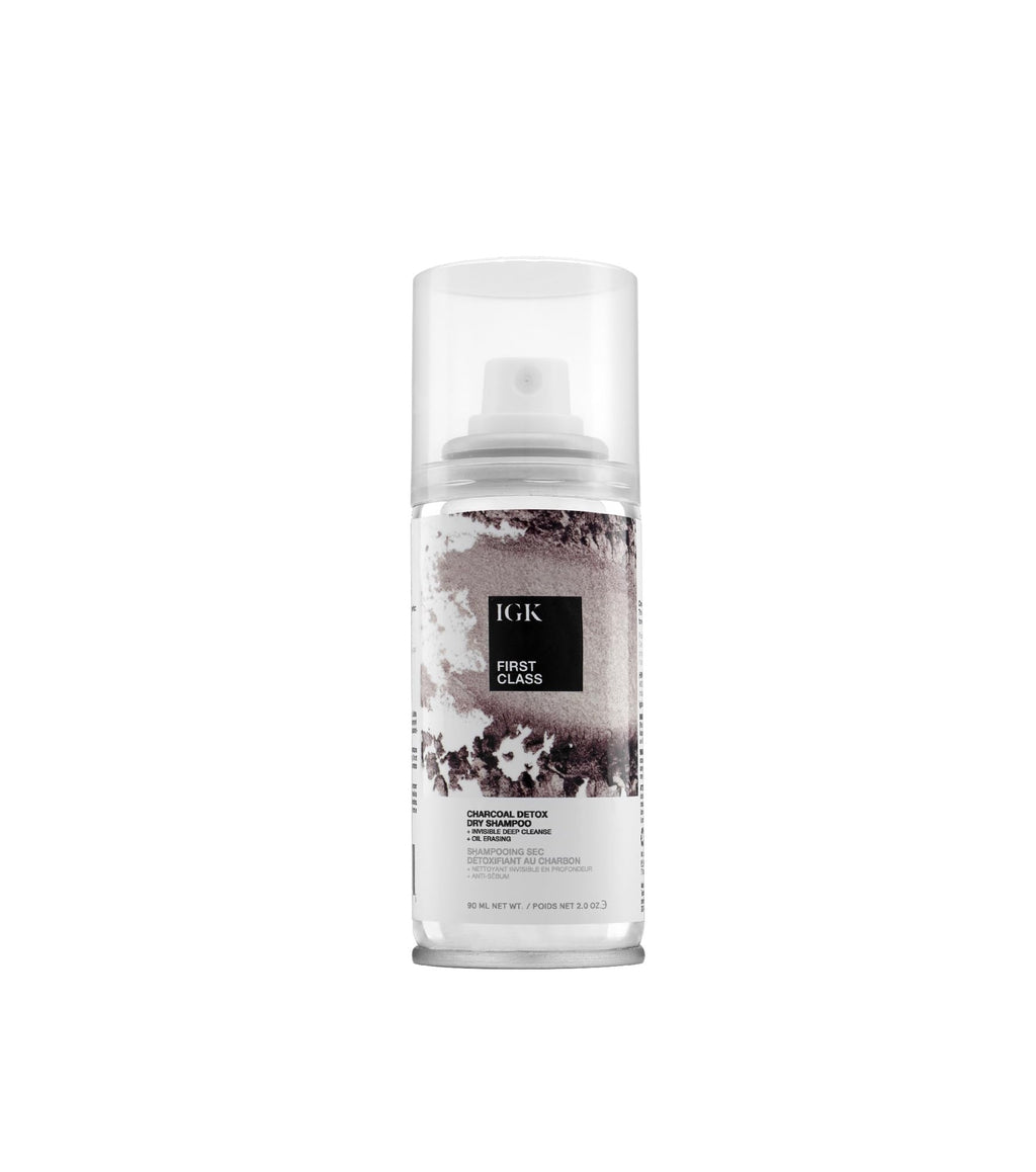 IGK FIRST CLASS Charcoal Detox Dry Shampoo Travel | Deep Cleanse, Oil Balance & Scalp Soothing | Vegan Cruelty-Free | 2 oz