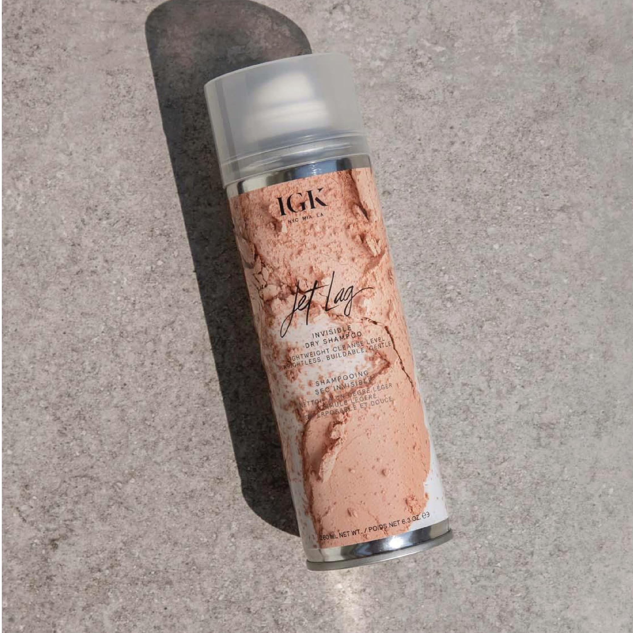 IGK Jet Lag Invisible Dry Shampoo – Full + Travel Size (2 Pack) | Weightless Buildable Cleanse with Volcanic Ash
