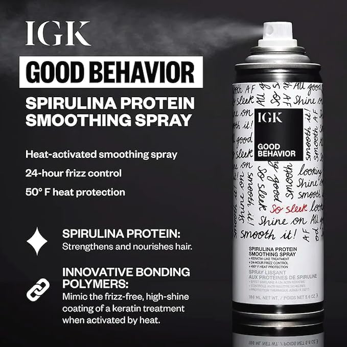 IGK Hair Treatment Set of 2 – Antisocial Mask + Good Behavior Spray | Bond-Building & Keratin-Like Smoothing