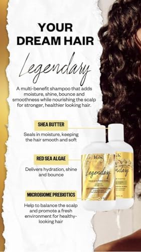 IGK LEGENDARY Dream Hair Shampoo & Conditioner Set – Hydration, Softness & Shine | Vegan & Cruelty-Free | 8 oz x 2