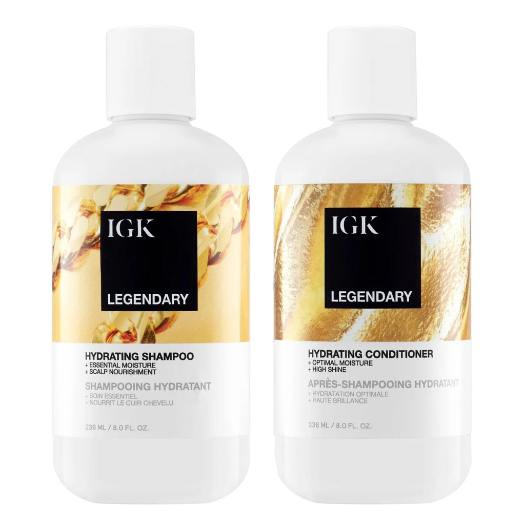 IGK LEGENDARY Dream Hair Shampoo & Conditioner Set – Hydration, Softness & Shine | Vegan & Cruelty-Free | 8 oz x 2