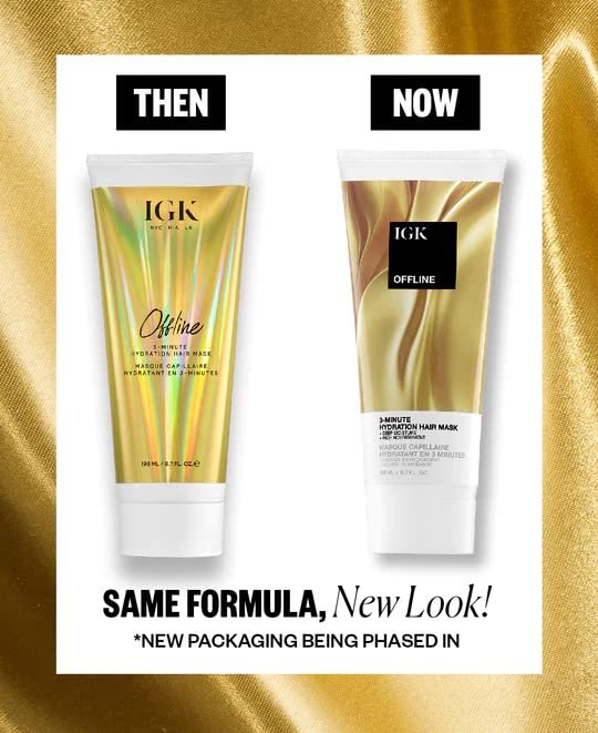 IGK Offline 3-Minute Hydration Hair Mask | Moisture, Nourishment & Shine | Vegan & Cruelty-Free | 6.7 oz