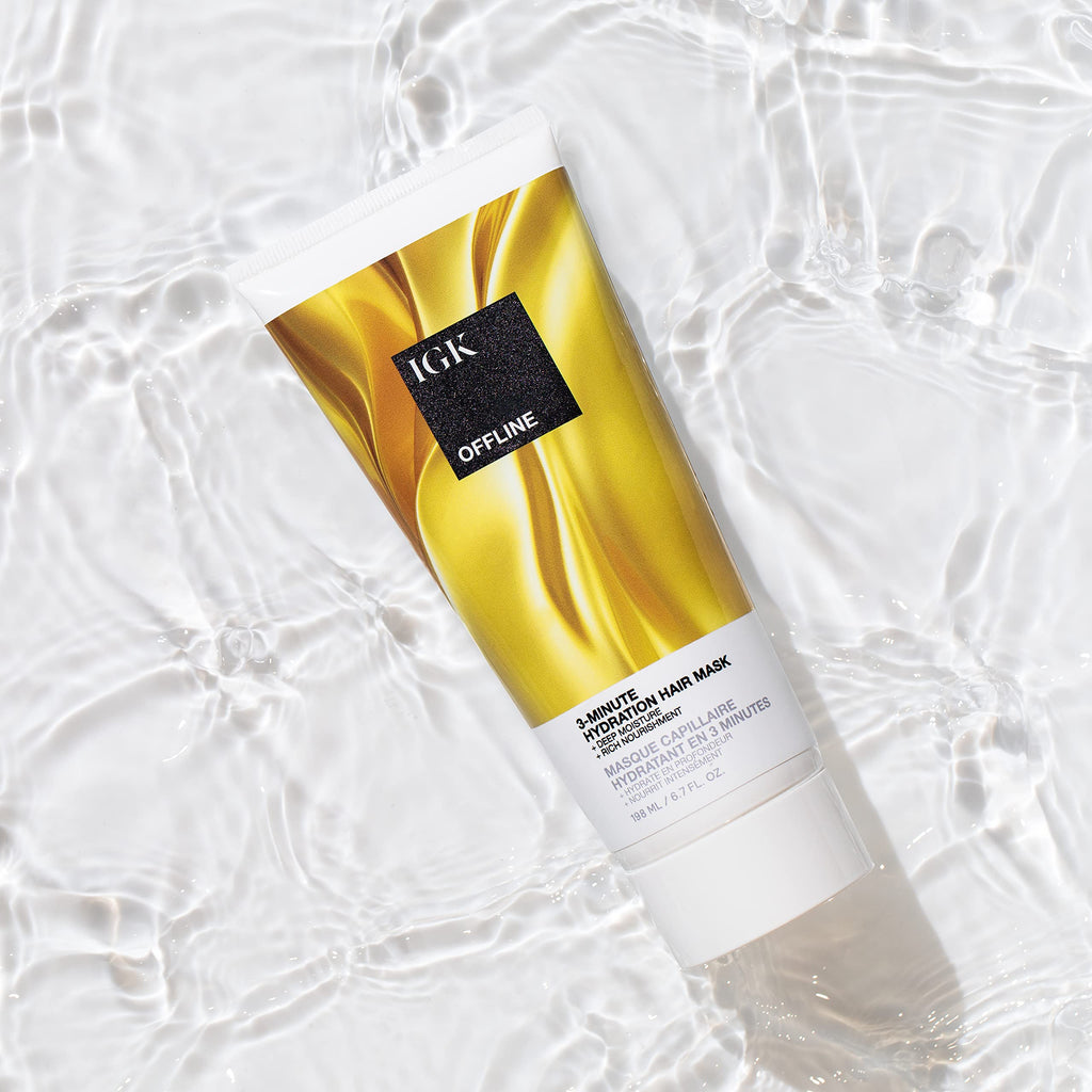 IGK Offline 3-Minute Hydration Hair Mask | Moisture, Nourishment & Shine | Vegan & Cruelty-Free | 6.7 oz