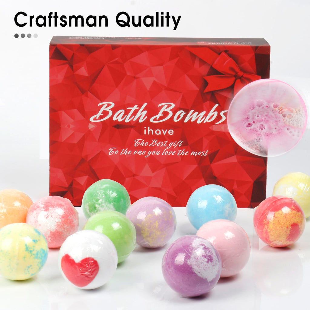 iHave Bath Bomb Gift Set for Kids & Women — 12 Natural Handmade Fragrances