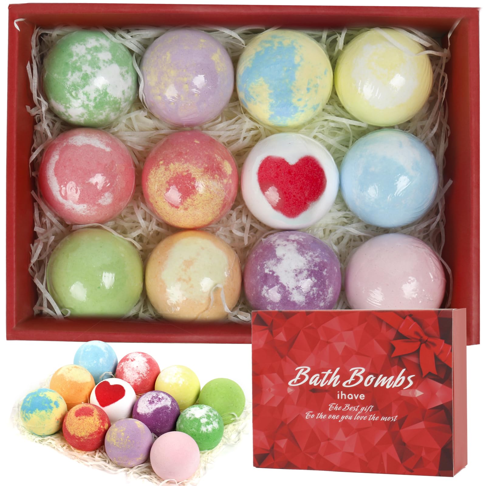 iHave Bath Bomb Gift Set for Kids & Women — 12 Natural Handmade Fragrances