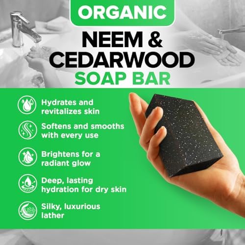 iHeart Nature Organic Neem Soap Bar (2 Pack) – Creamy, Moisturizing Herbal Cleanser