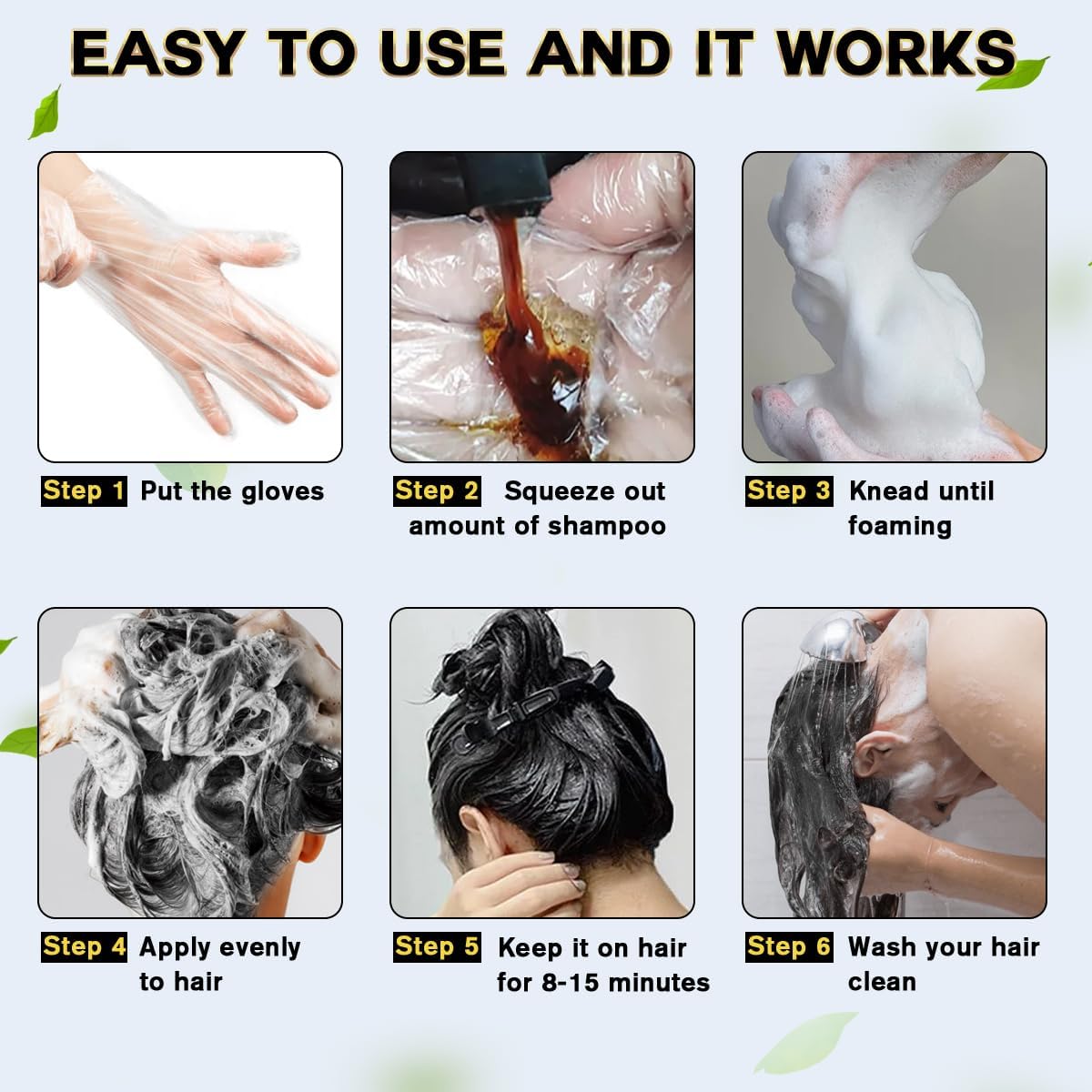IIIMEIDU Dark Burgundy Hair Dye Shampoo 3-in-1 for Grey Coverage | 500ml