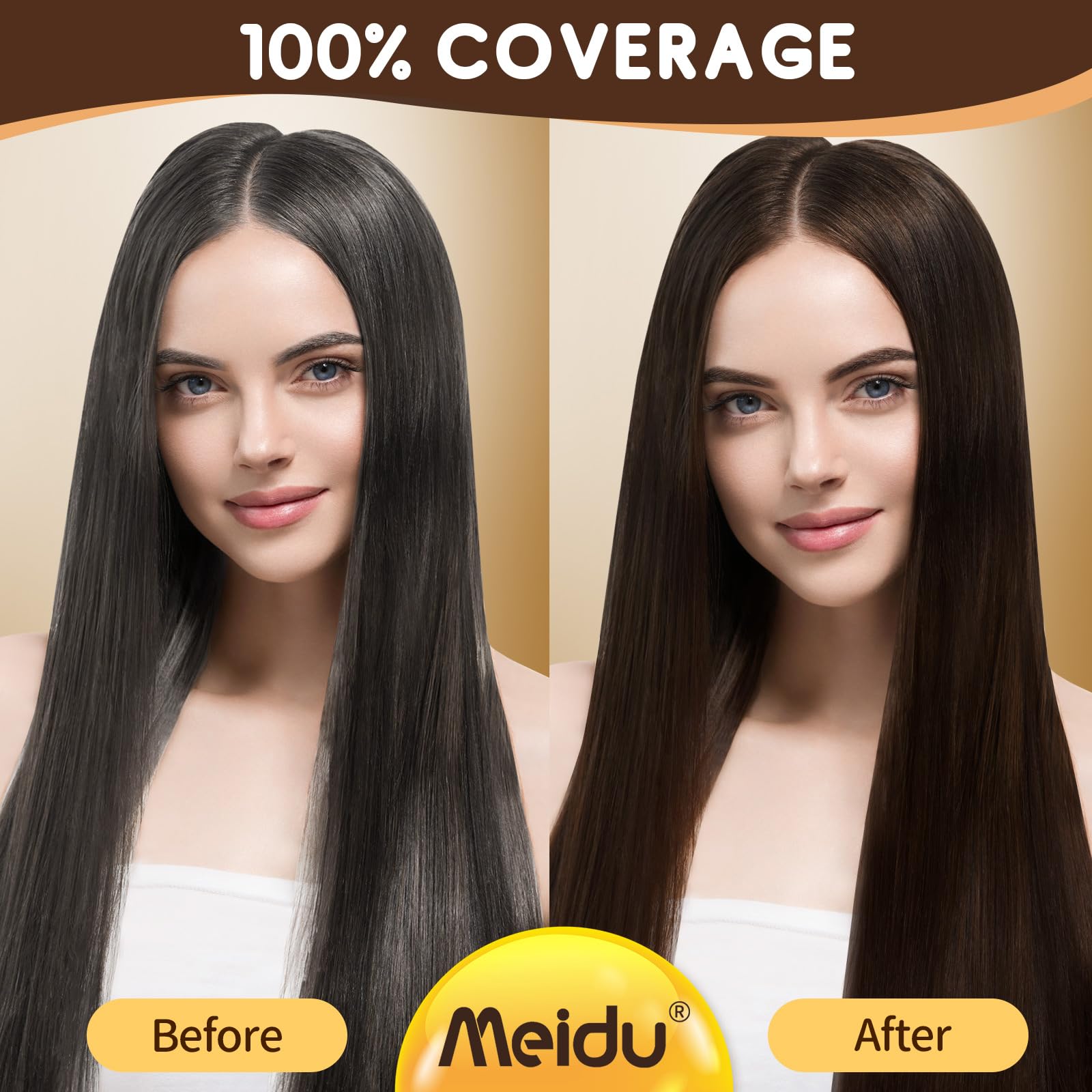 IIIMEIDU Dark Brown Hair Dye Shampoo 3-in-1 for Gray Hair – 350ml