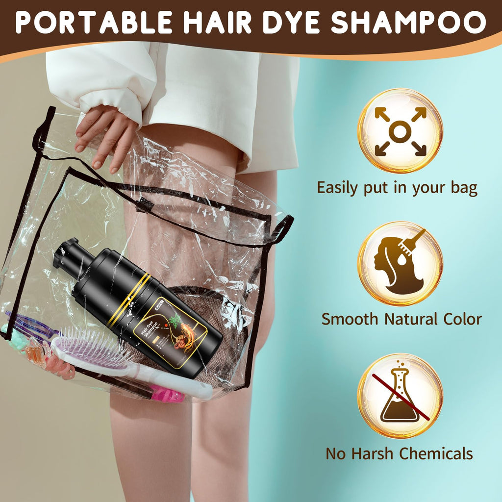 IIIMEIDU Dark Brown Hair Dye Shampoo 3-in-1 for Gray Hair – 350ml