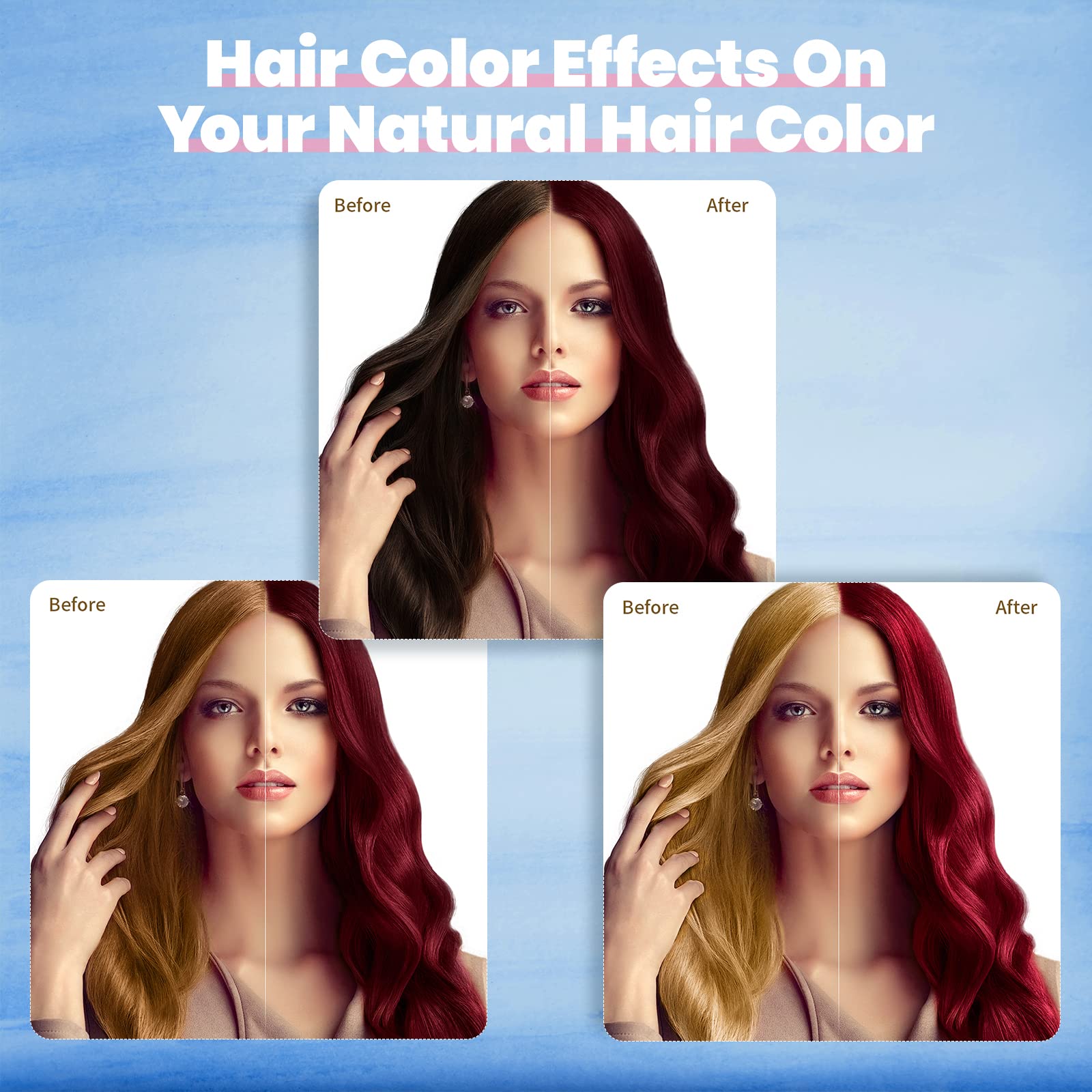 IIIMEIDU Dark Burgundy Hair Dye Shampoo 3-in-1 for Grey Coverage | 500ml