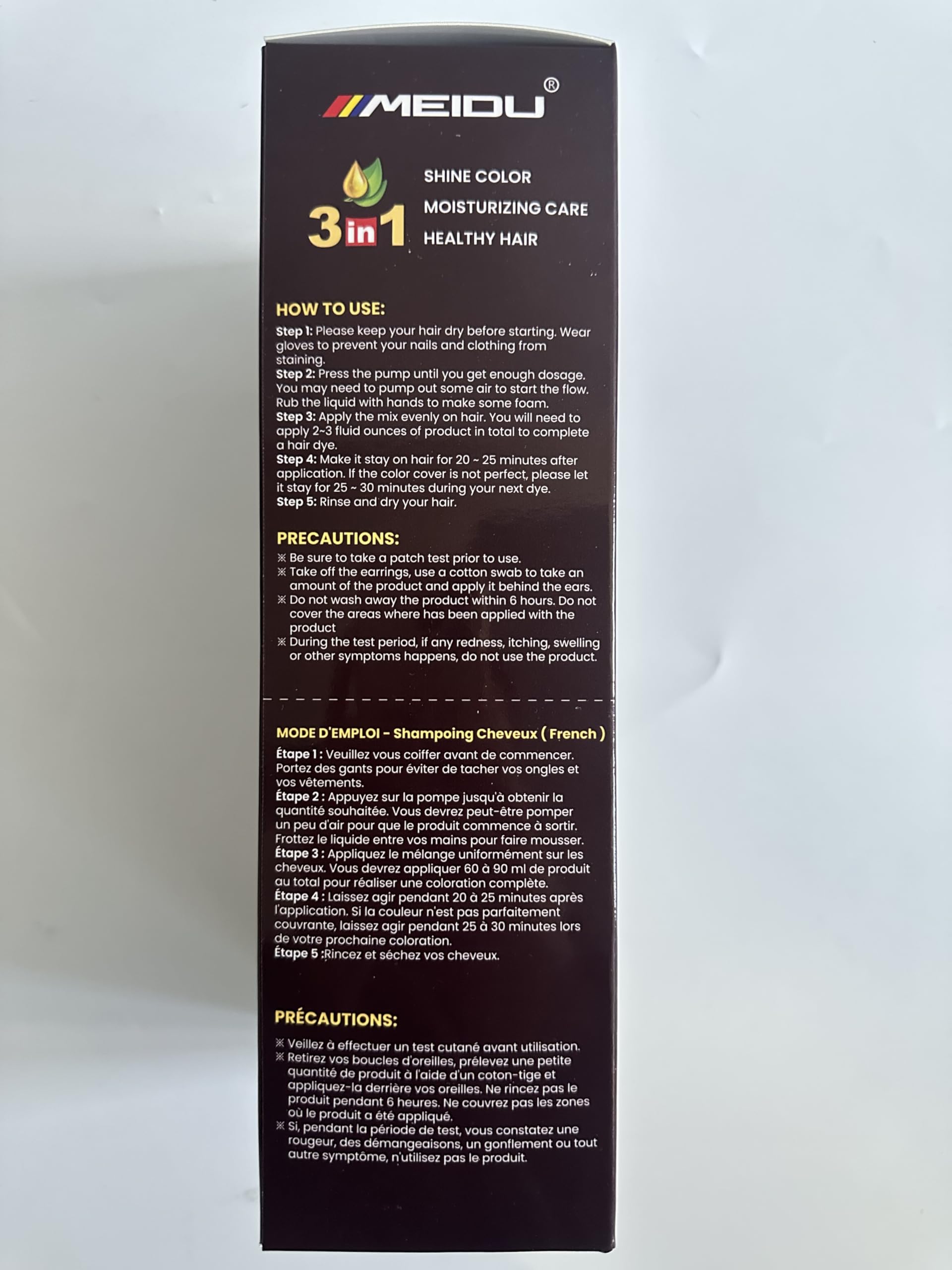 IIIMEIDU Hair Dye Shampoo 3-in-1 for Grey Hair – Dark Coffee 500ml