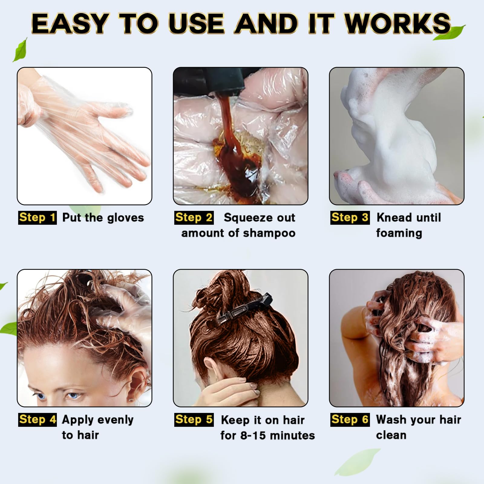 IIIMEIDU Hair Dye Shampoo 3-in-1 for Grey Hair – Dark Coffee 500ml