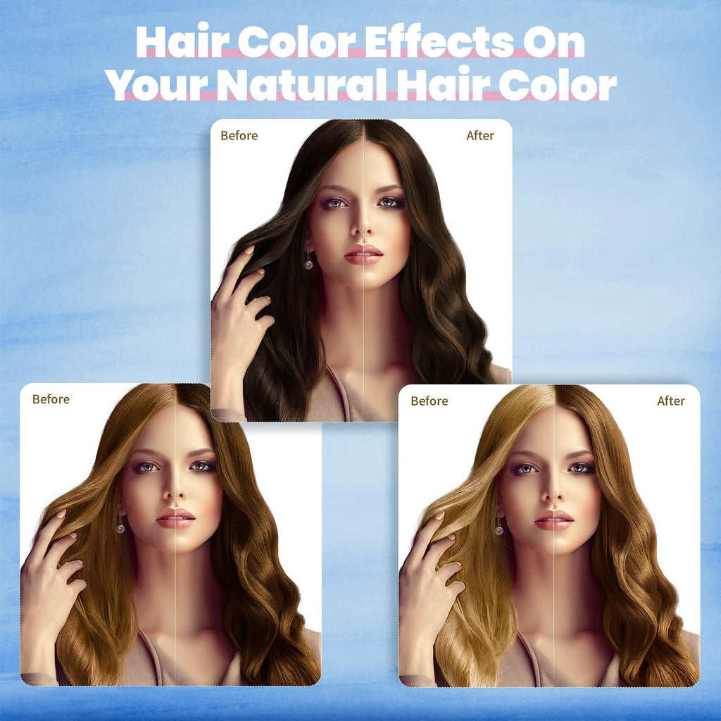 IIIMEIDU Hair Dye Shampoo for Gray Hair Coverage – 3-in-1 Natural Dye, 500ml (Light Brown)