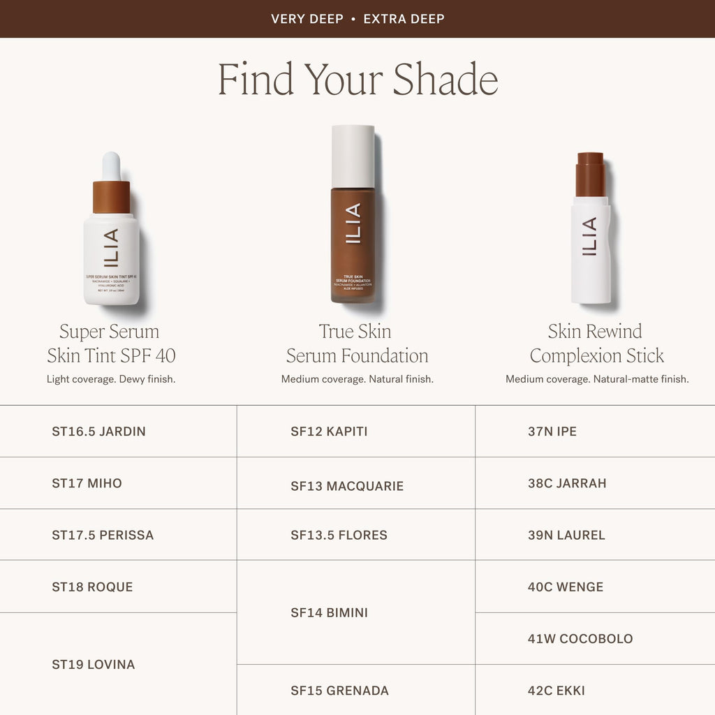 ILIA True Skin Serum Foundation — Weightless, Buildable Coverage, Vegan & Cruelty-Free