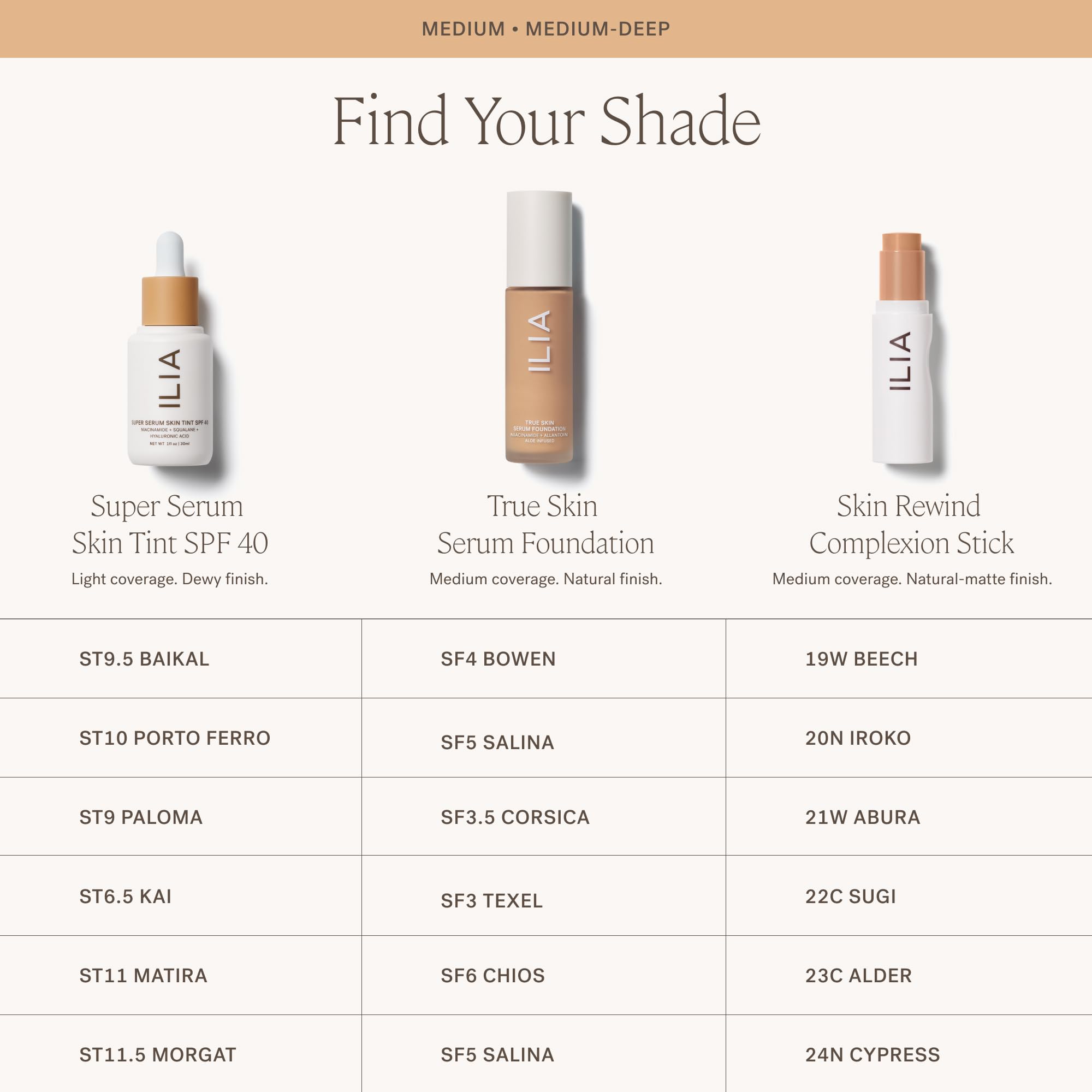 ILIA True Skin Serum Foundation | Weightless, Buildable Coverage (Corsica SF3.5)