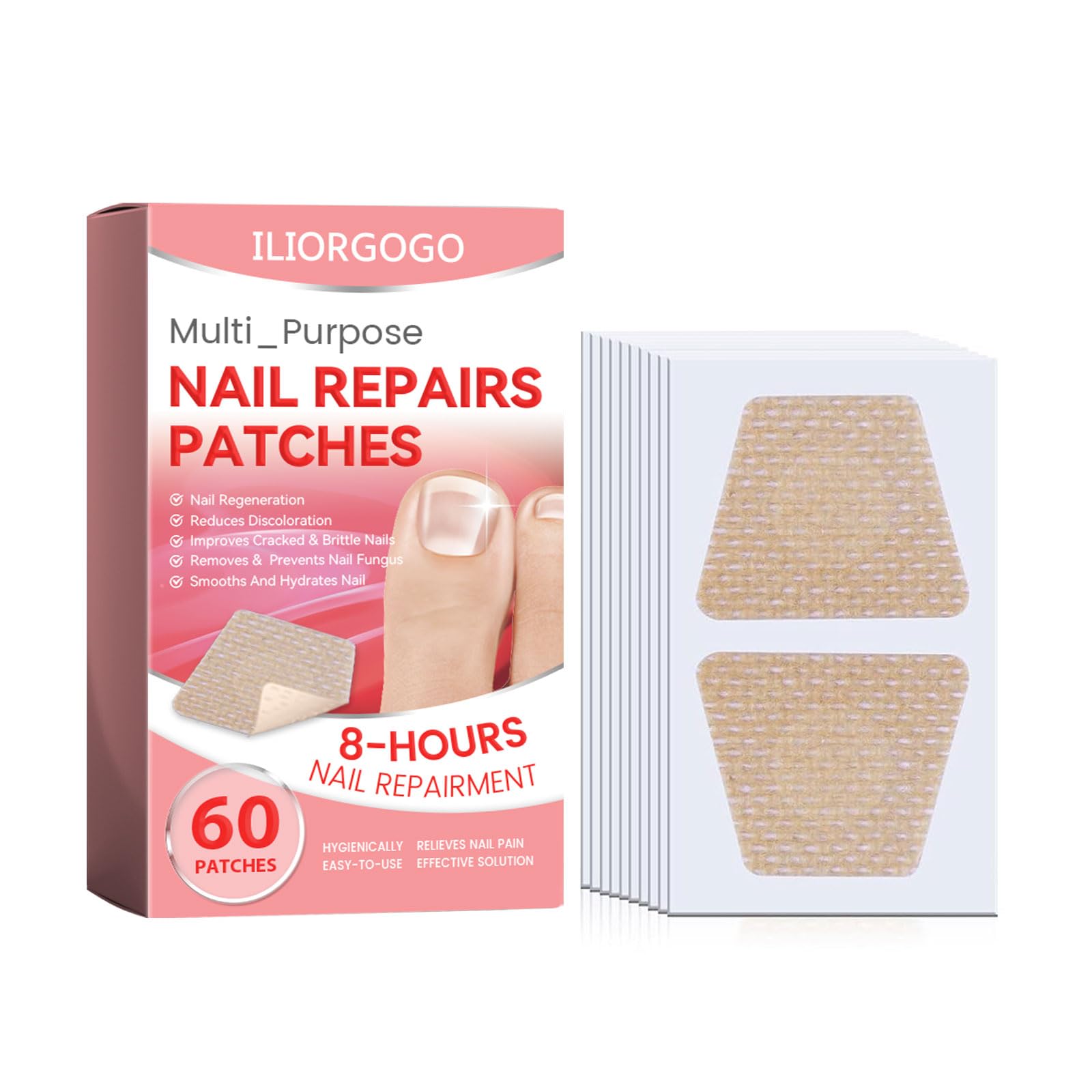 ILIORGOGO Nail Patches – Nighttime Nail Renewal for Fingernails & Toenails | 60 Count