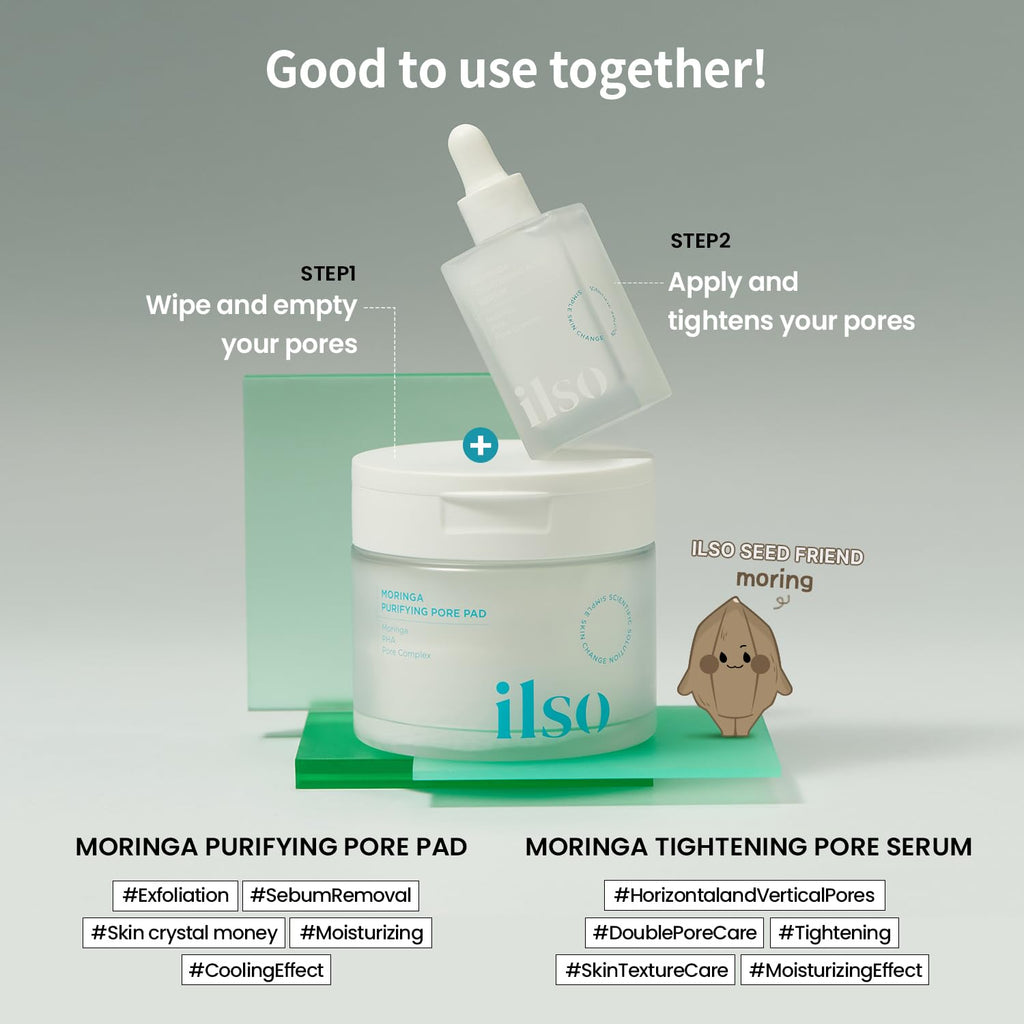 Ilso Moringa Tightening Pore Serum – 1.01 fl oz | Refine Pores & Smooth Texture