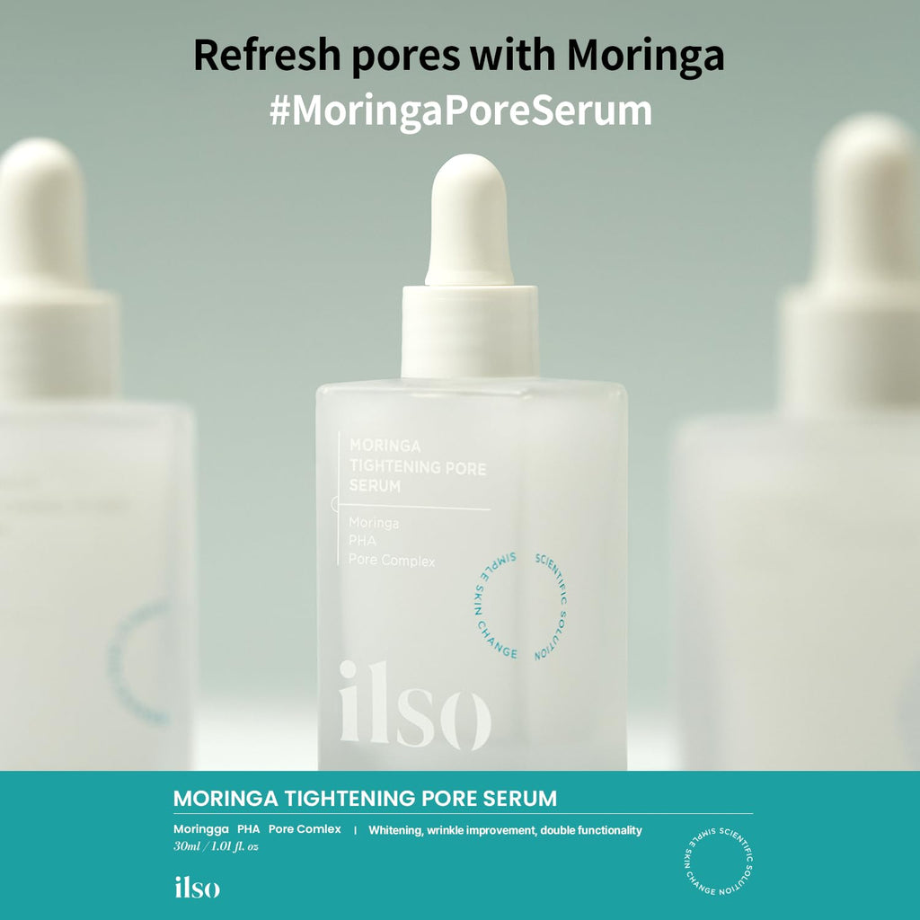 Ilso Moringa Tightening Pore Serum – 1.01 fl oz | Refine Pores & Smooth Texture