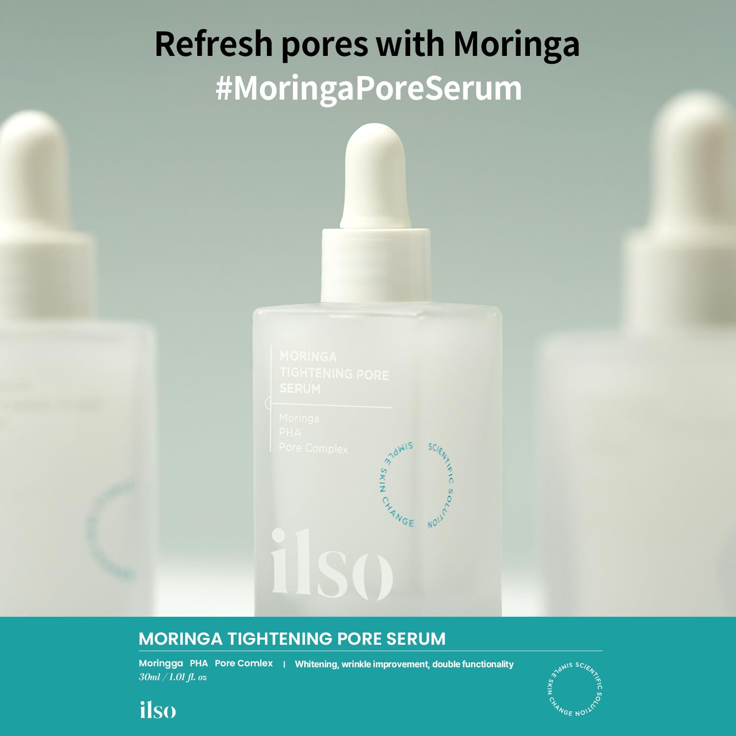 Ilso Moringa Tightening Pore Serum – 1.01 fl oz | Refine Pores & Smooth Texture