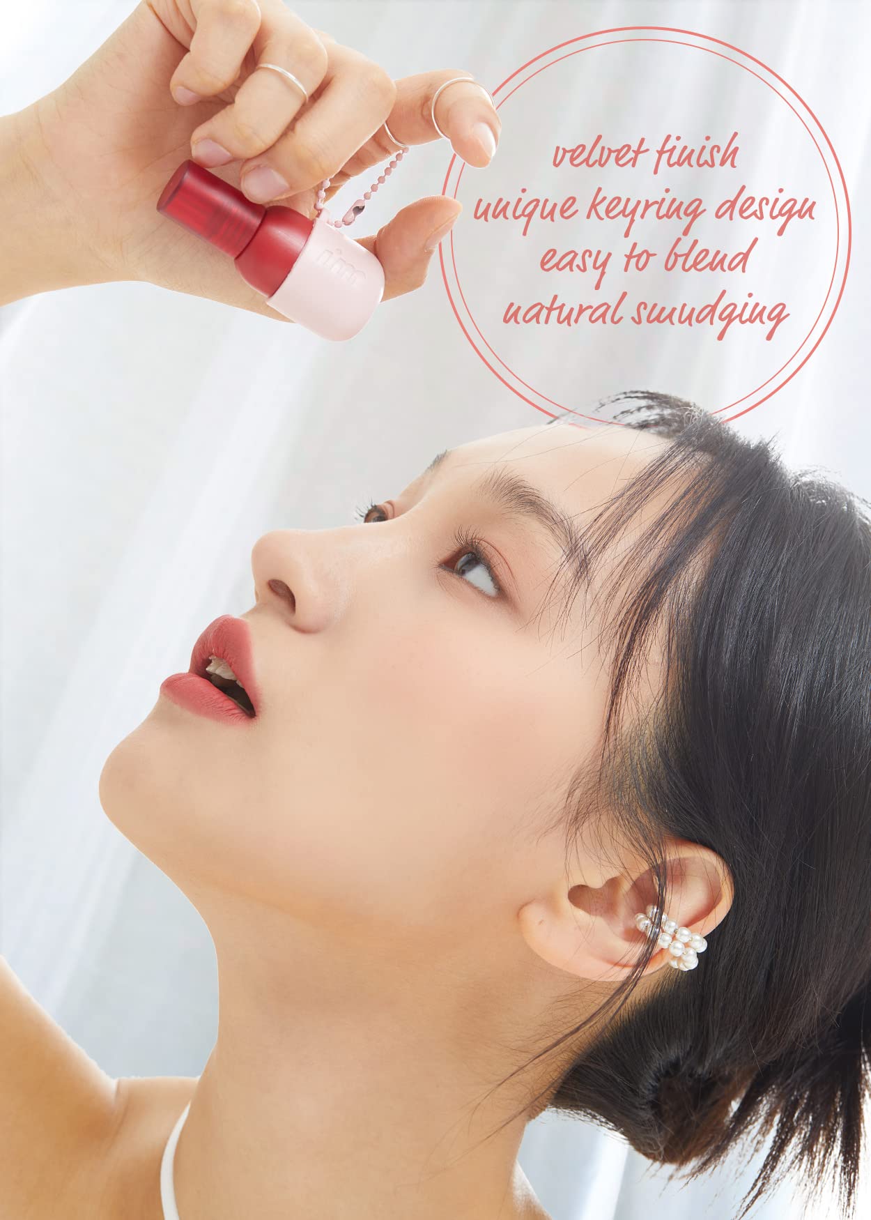 I'M MEME Color Key Ring Velvet Lip Tint 07 Muted Plum | Long-Lasting Matte Lip Tint, Keyring Packaging, 2.8g