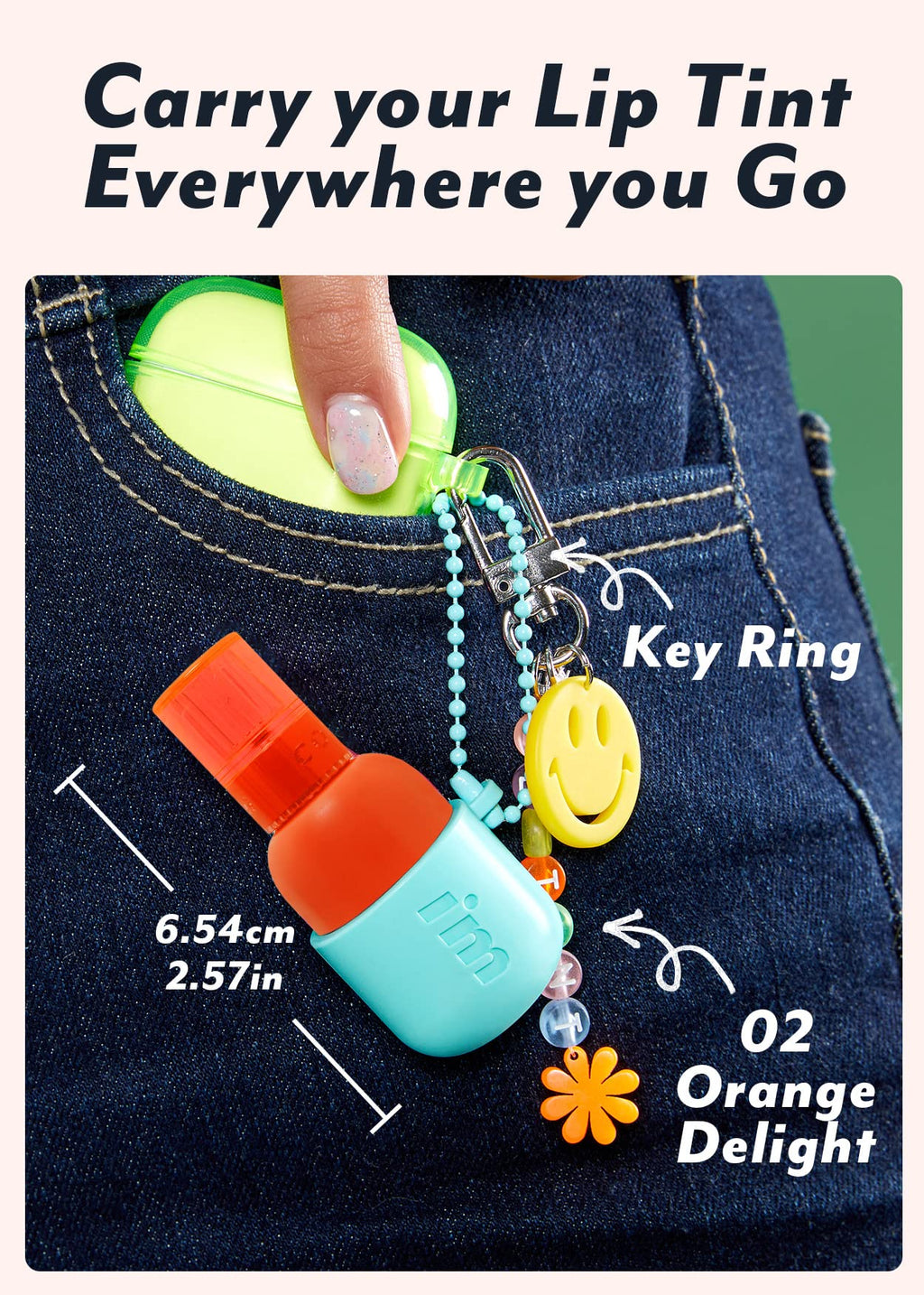 IM MEME Color Key Ring Water Gel Lip Tint - Orange Delight