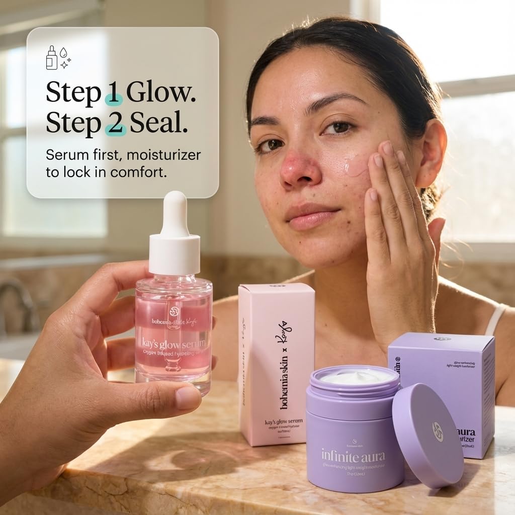 Bohemia Skin Kay’s Glow Serum & Infinite Aura Moisturizer Bundle — THD Vitamin C Serum + Copper Peptide Barrier Cream