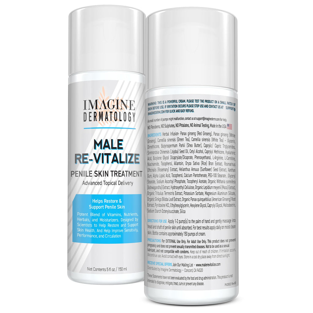 Imagine Dermatology Male Re-Vitalize Penile Health Cream – Soothing, Restorative Moisturizer 5oz