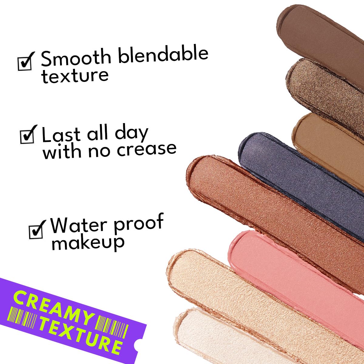imakeupnow 8PCS Neutral Eyeshadow Stick Set – Metallic Shimmer & Matte Cream Eye Shadow in Neutral Brown