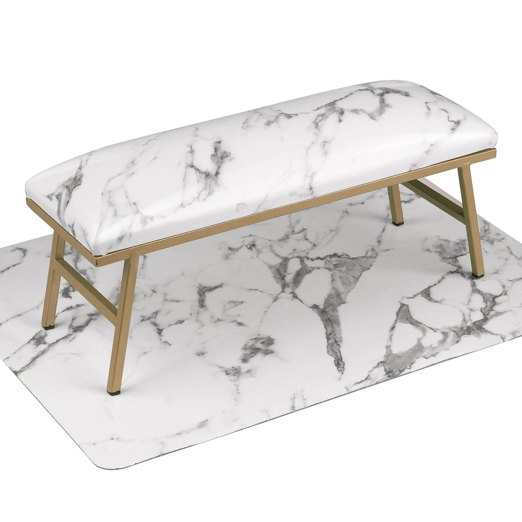 IMENE Arm Rest for Nails – Microfiber Leather Hand Rest & Nail Table Mat Marble
