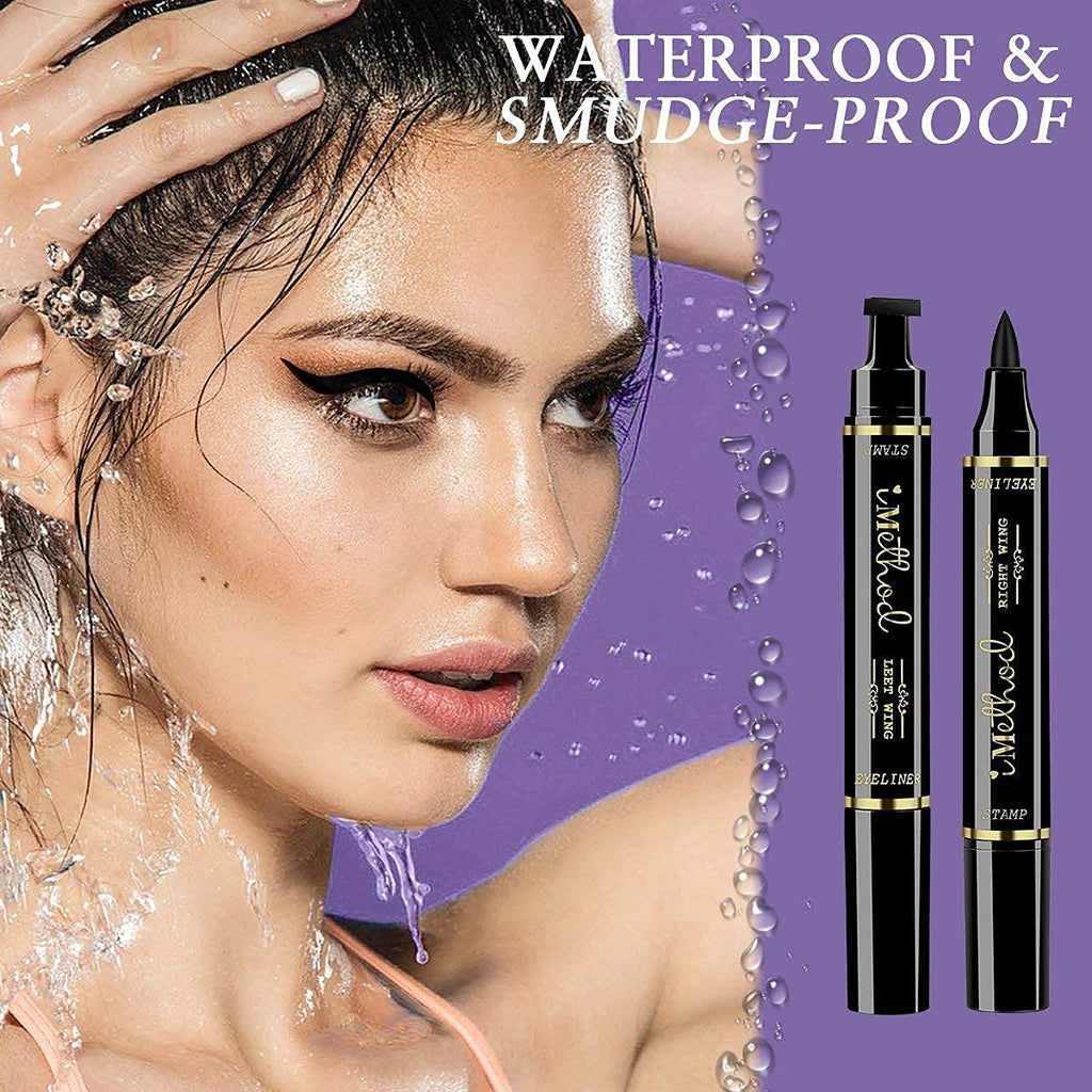 iMethod NEW 2-Pen Winged Eyeliner Stamp – All Eye Shapes, Waterproof & Smudge-Proof, 8 mm