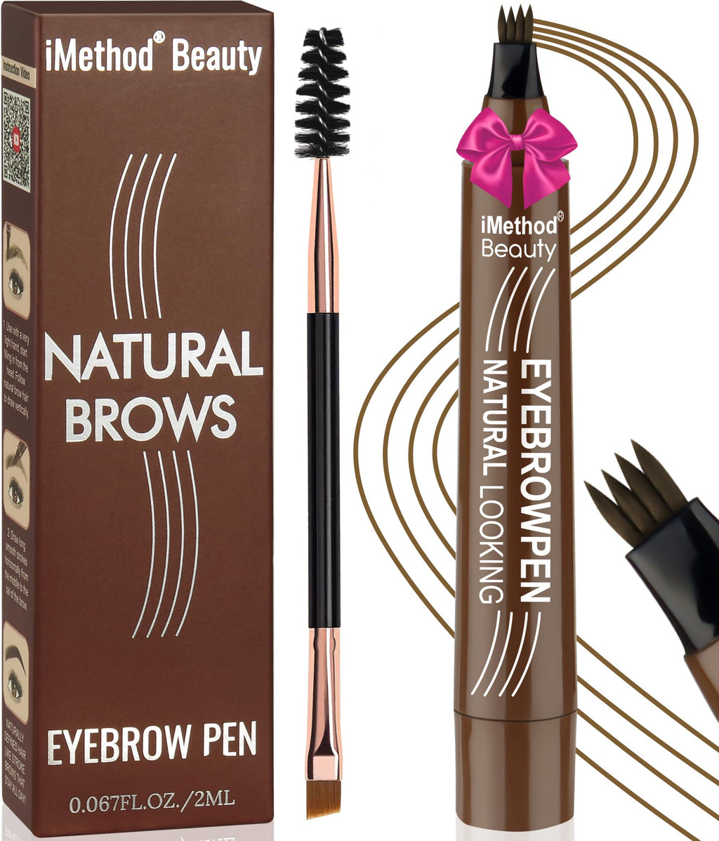 iMethod Eyebrow Pen with 4 Fork Tip – Natural Hair-Like Brows, Waterproof & All-Day Wear