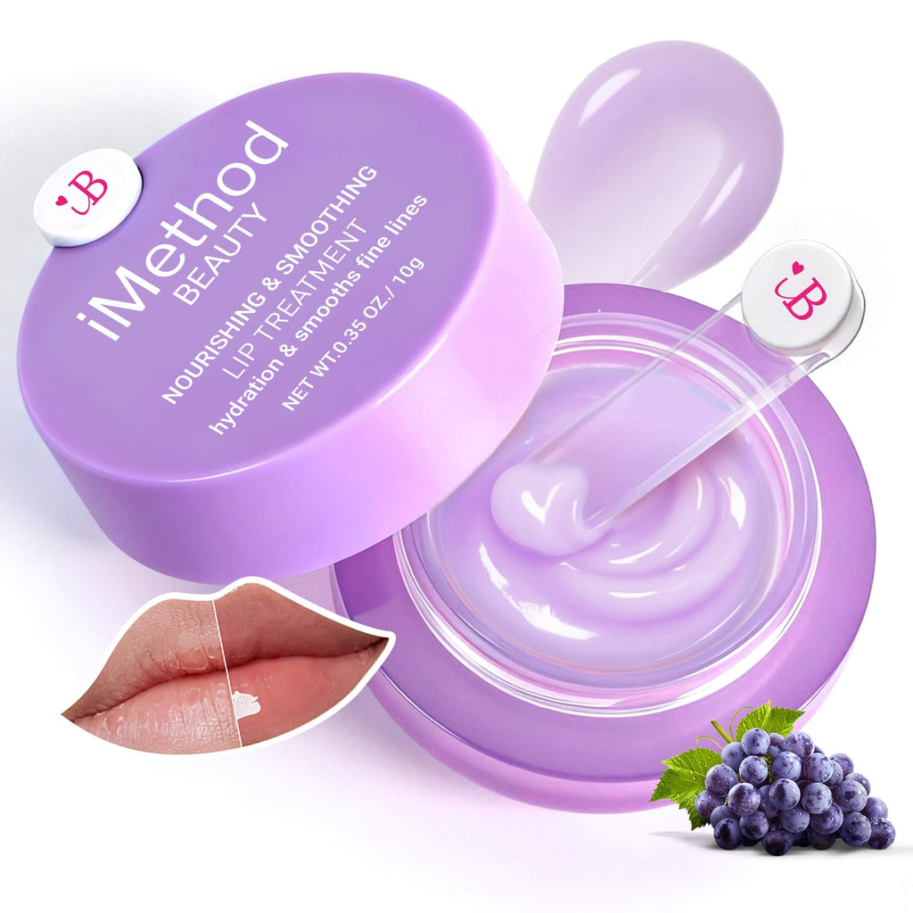 iMethod Lip Mask Overnight - Grape Lip Sleeping Mask with Hyaluronic Acid for Deep Hydration