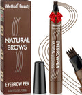 iMethod Microblading Eyebrow Pen - 2 ml Capacity, 4-Fork Tip, Waterproof Long-Wear, Dark Brown