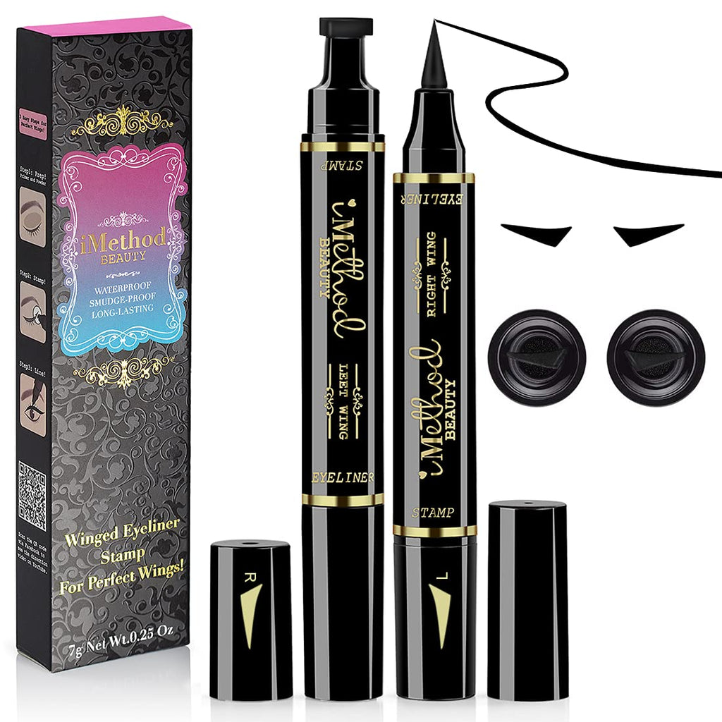 iMethod Winged Eyeliner Stamp - 2 Pens, Waterproof & Smudge-Proof, 10 mm Wing