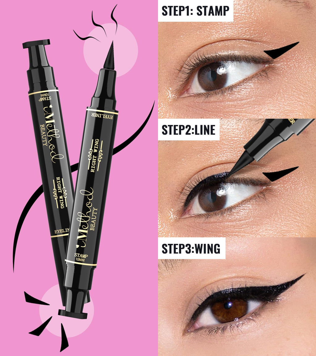 iMethod Winged Eyeliner Stamp - 2 Pens, Waterproof & Smudge-Proof, 10 mm Wing