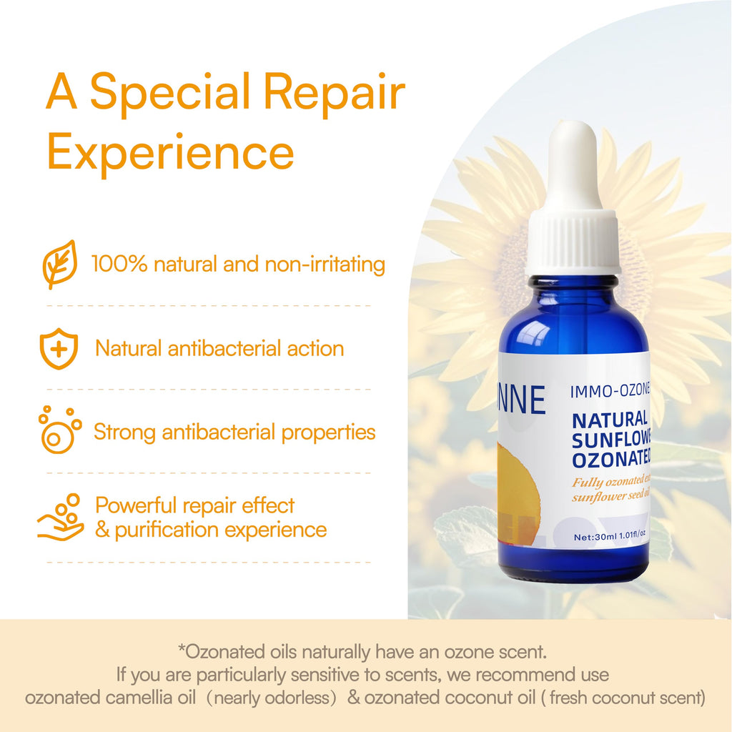 IMMO Ozonated Sunflower Oil – Pure Organic O3 Therapy for Face & Body (30 mL) | IMMOONNE