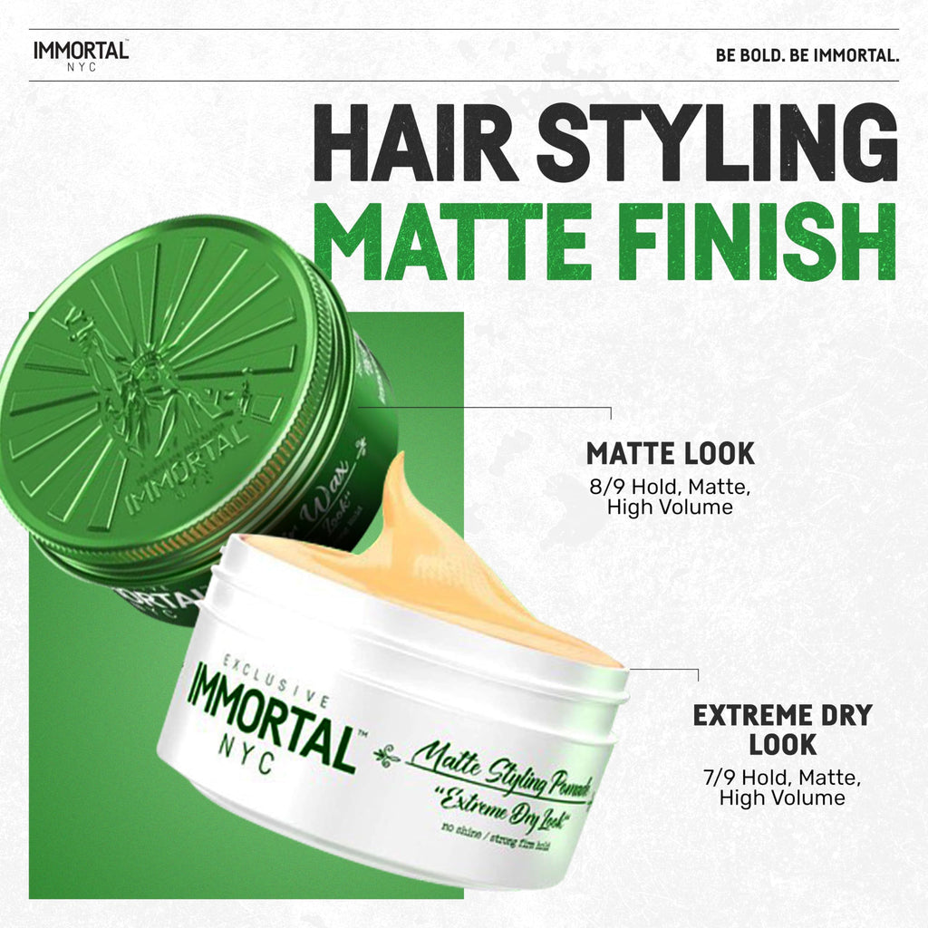 Immortal NYC Matte Look Hair Wax – Strong Hold, Matte Finish, Natural Look