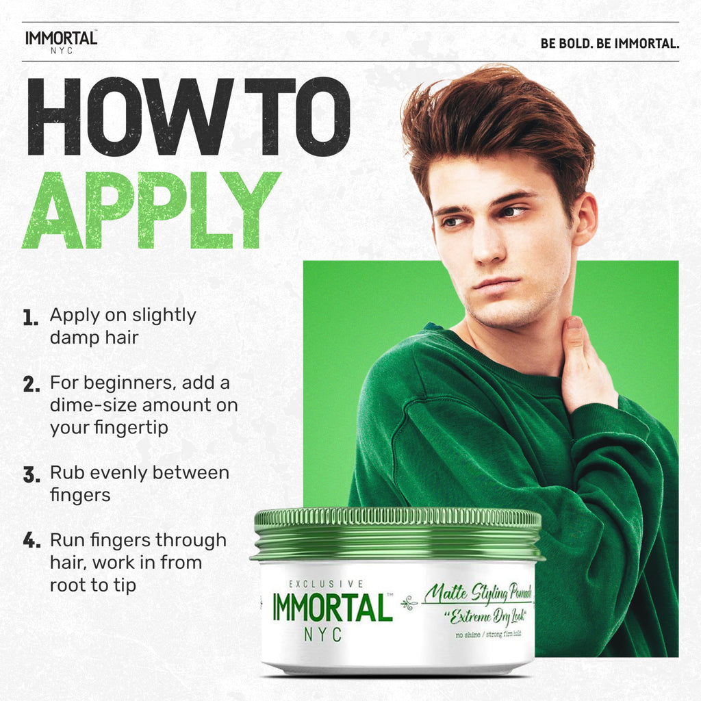Immortal NYC Matte Styling Extreme Dry Look Pomade – 7/9 Hold, Matte Finish, Water-Based, All-Natural