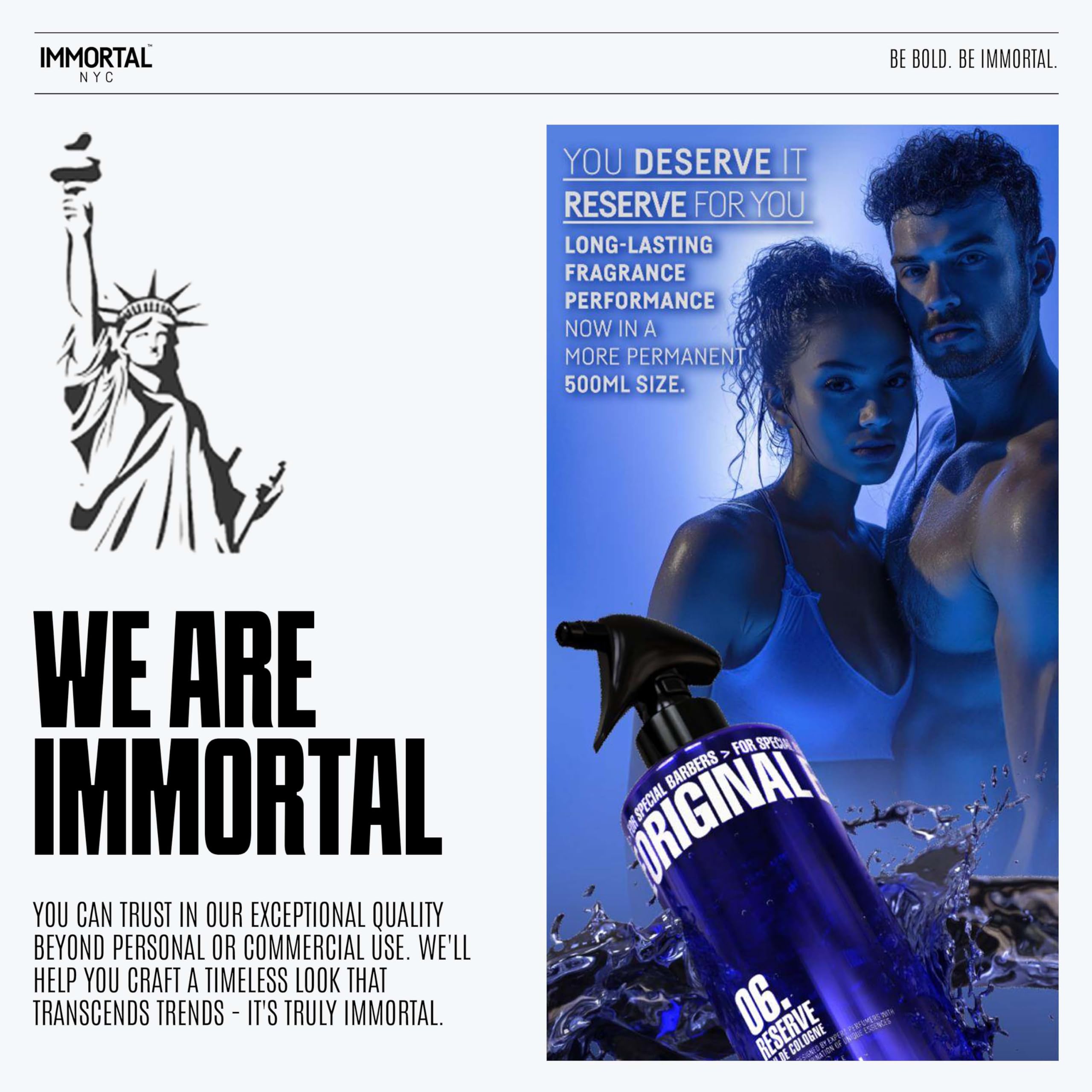 Immortal NYC Reserve 06 After Shave Spray for Men – 17 oz / 500 ml | Softens Skin, Refreshes, Moisturizes