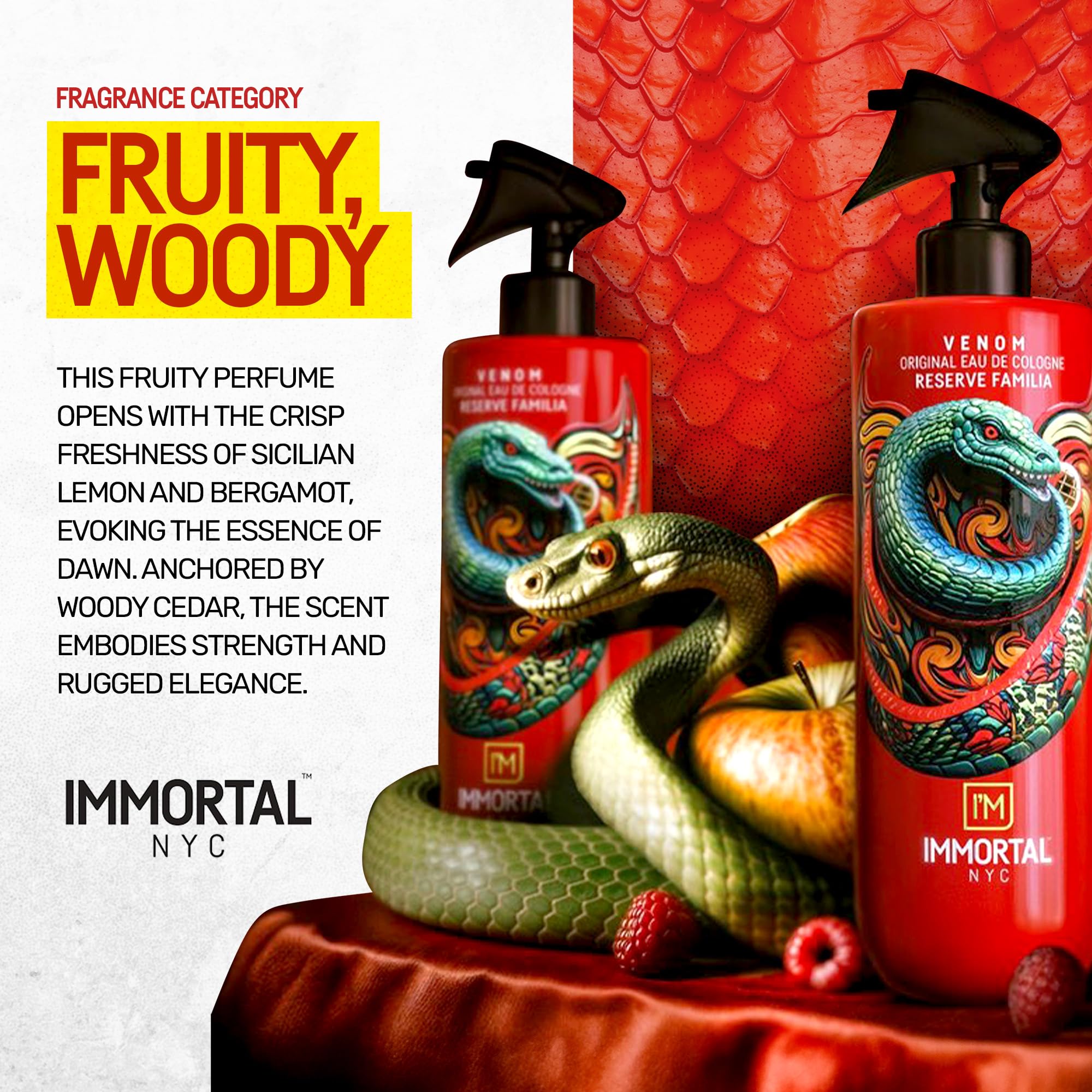 Immortal NYC Reserve Venom After Shave for Men – 17 oz, Moisturizing, Fruity Floral