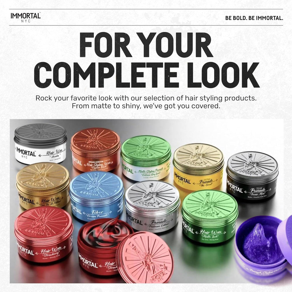 Immortal NYC Aventus Hair Wax – Extra Strong Hold, Low Shine, Water-Based, All Natural